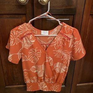 Sienna and Sky orange floral top- size S
